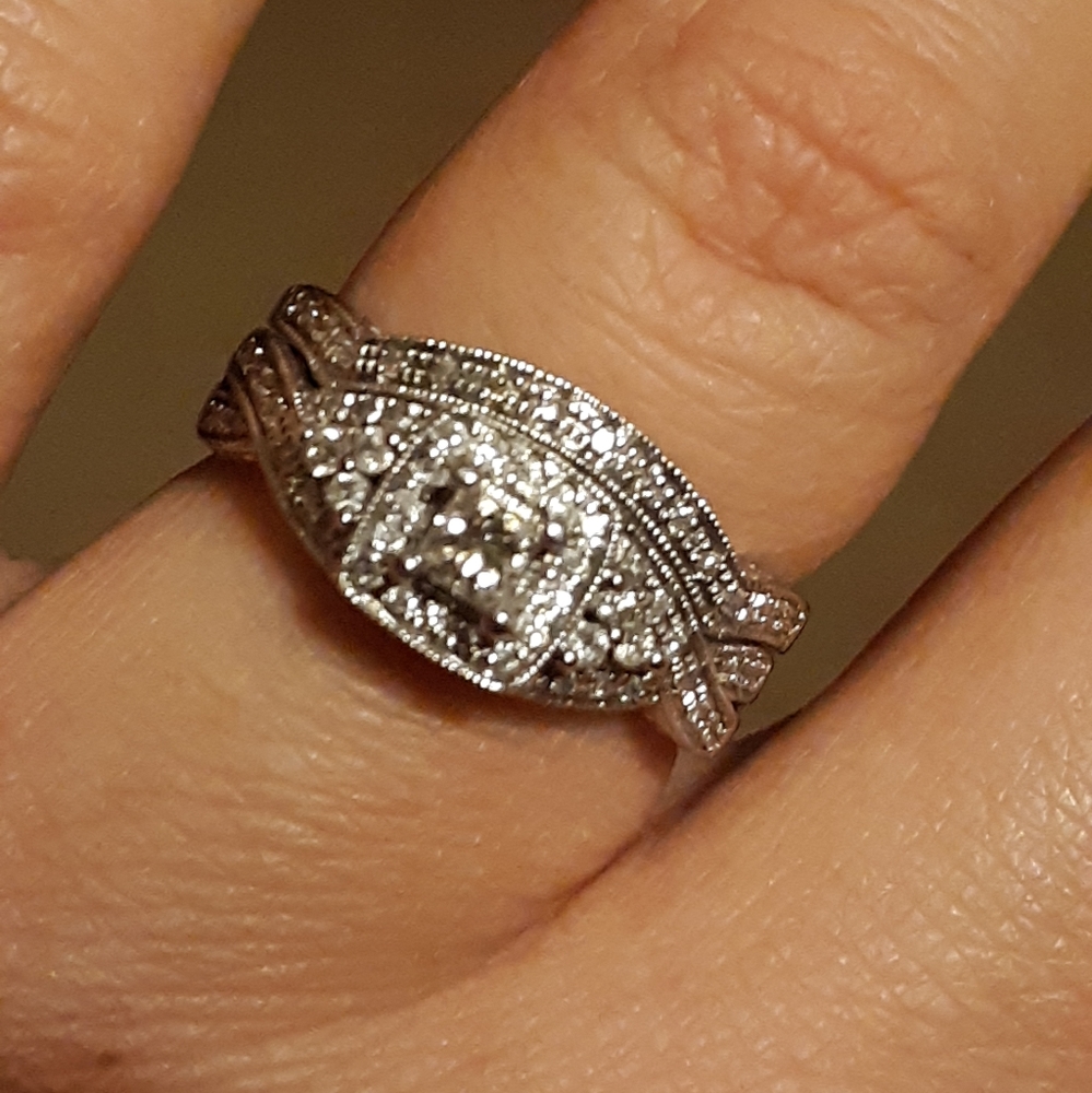 Princess cut diamond bridal set